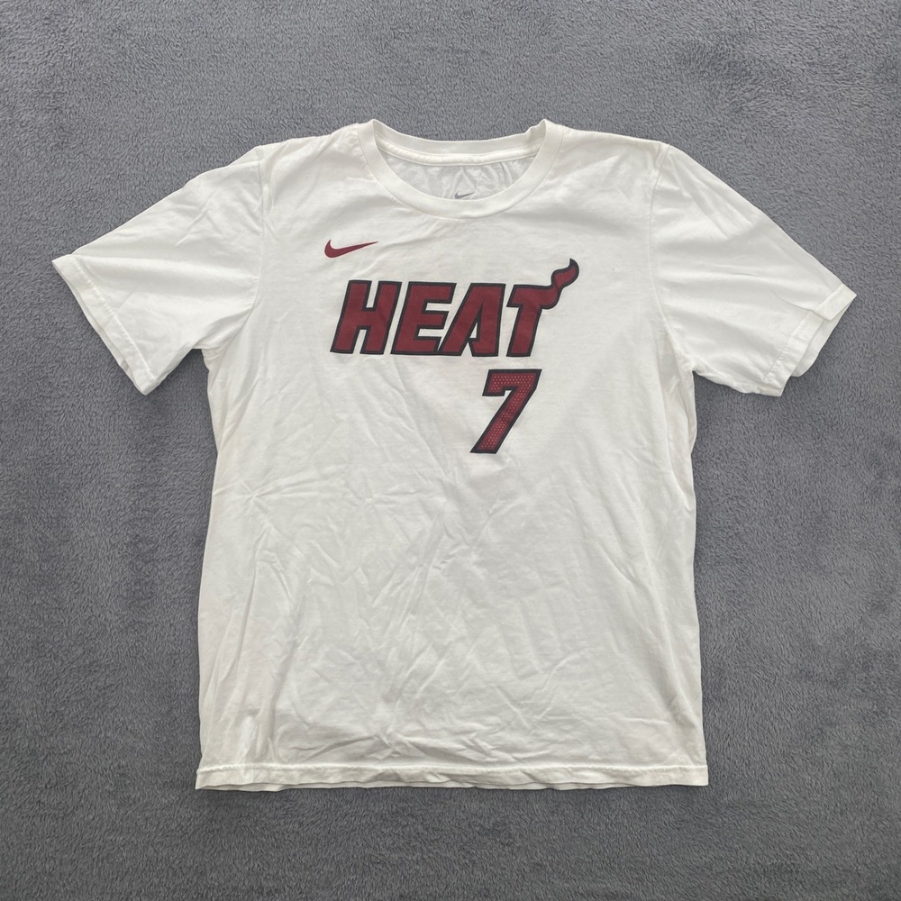 Nike Miami Heat T-Shirt Kids XL White Kyle Lowry 7 NBA Basketball Tee
